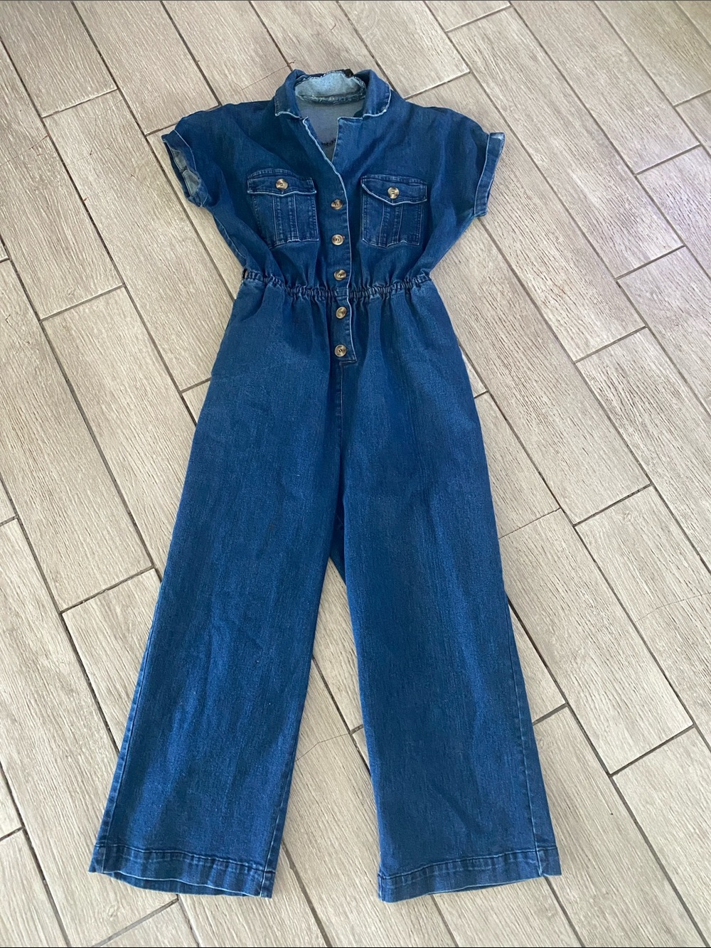 Voodoo Vixen Dark Blue Denim Jumpsuit